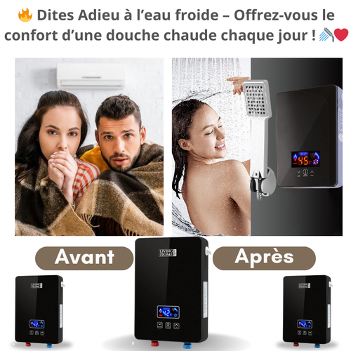 Chauffe-Eau Électrique Instantané – Pour des douches chaudes, relaxantes et sans attente ❄➡🔥